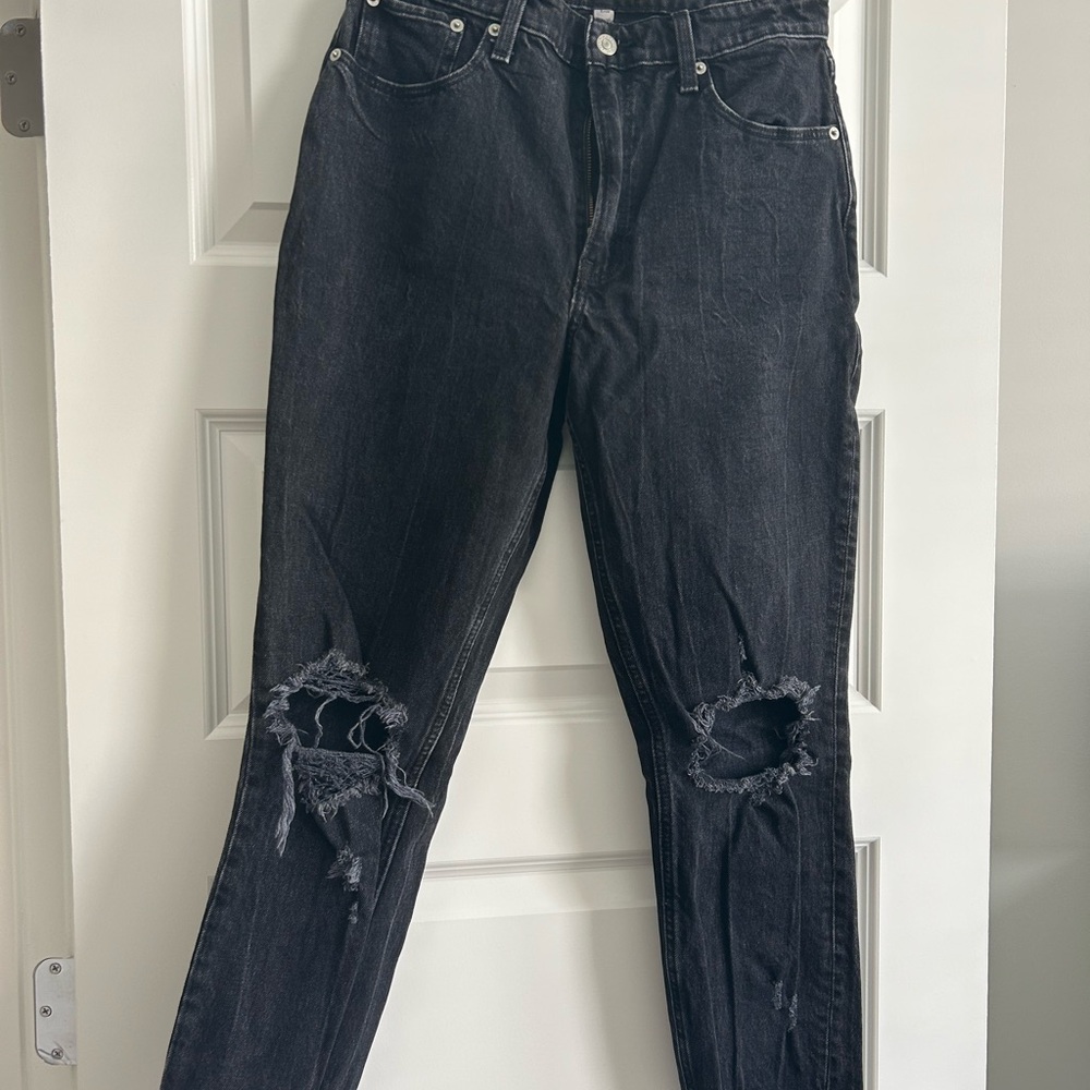 Abercrombie & Fitch Black Distressed Skinny Jeans